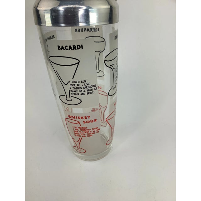 Mid-Century Modern Vintage Cocktail Shaker With Drink Recipes For Sale - Image 3 of 7