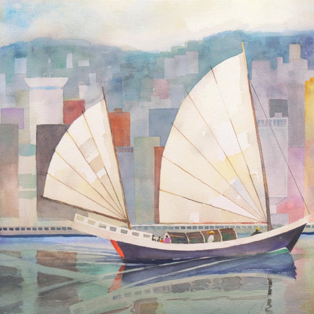 Modern 'Hong Kong From Victoria Harbor' by William Howard Knowles, Society of Western Artists, Bohemian Club For Sale - Image 3 of 8