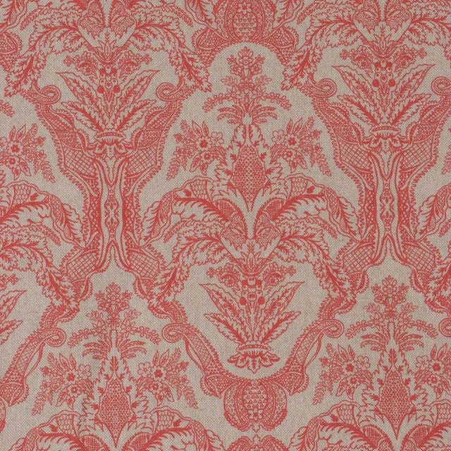 Not Yet Made - Made To Order Siena Coral / Linen Fabric - Sample For Sale - Image 5 of 6