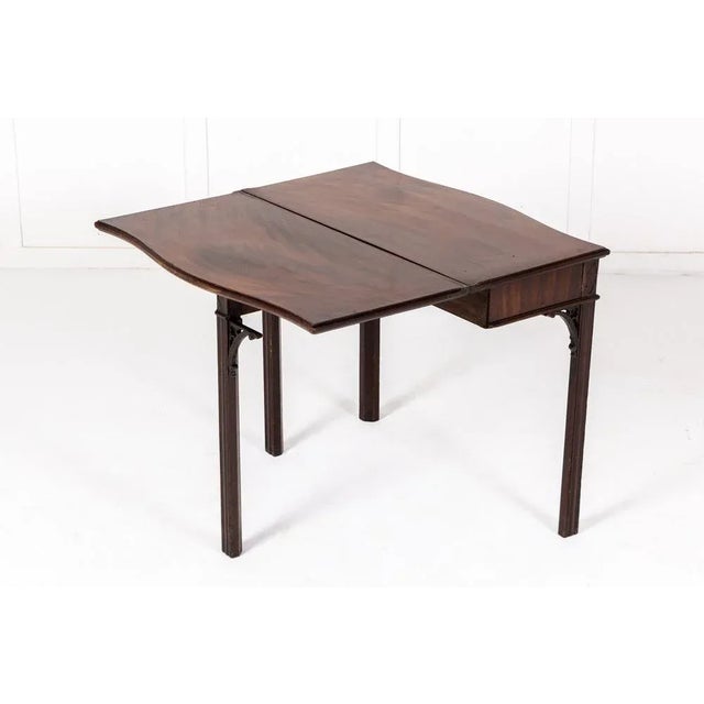 Brown 18th Century English George III Mahogany Serpentine Tea Table For Sale - Image 8 of 10