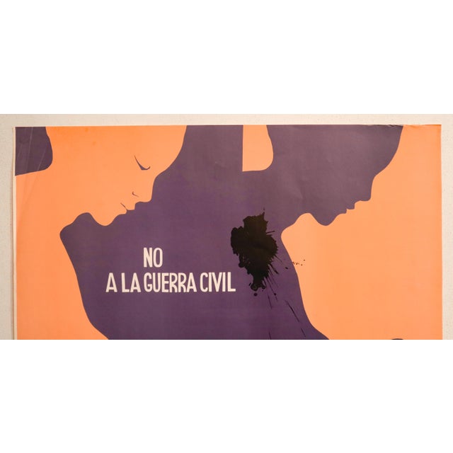 1970s 1970s Chilean Political Poster, "No a La Guerra Civil" (No to Civil War) For Sale - Image 5 of 5