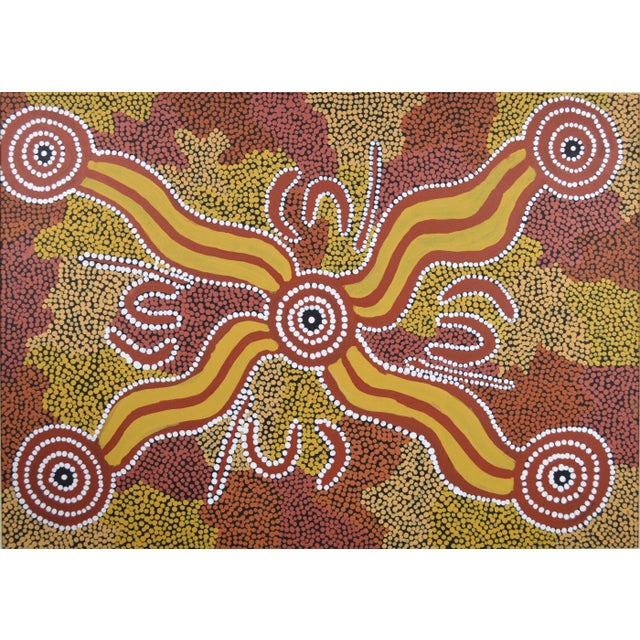A brilliant work of contemporary Australian Aboriginal art by Barbara Reid Napangarti (Australia B 1962). The work is...