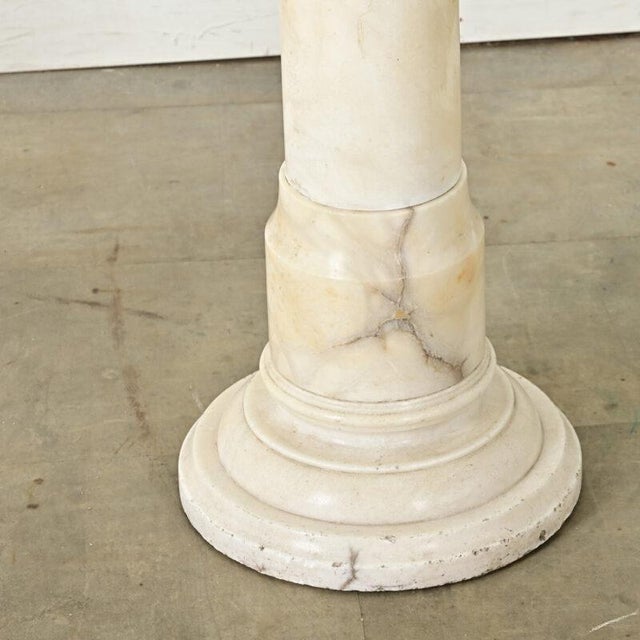 Eggshell French Early 20th Century Alabaster Column For Sale - Image 8 of 11