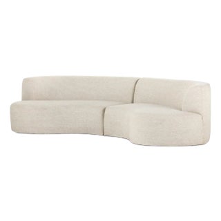 Four Hands Opal Outdoor 2 Piece Curved Sectional, Sand For Sale