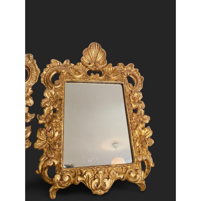 1950s Regency Mirrors in Gilded Wood with Gold Leaf, 1950s, Set of 2 For Sale - Image 5 of 11