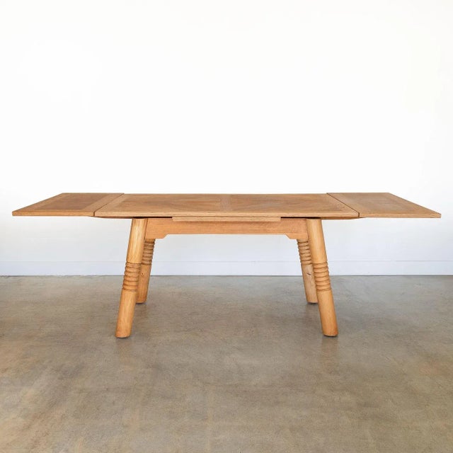 Brown 1940s French Extendable Table or Desk Attributed to Charles Dudouyt For Sale - Image 8 of 12