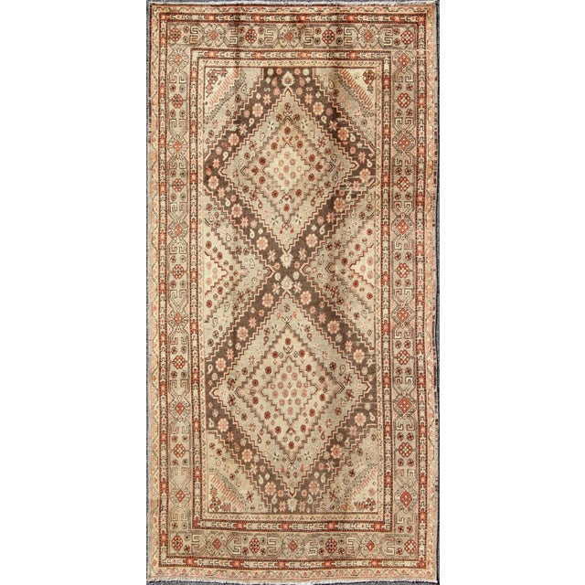 Early 20th Century Antique Khotan Rug With Paired Diamond Medallions in Brown and Earth Tones For Sale - Image 10 of 10