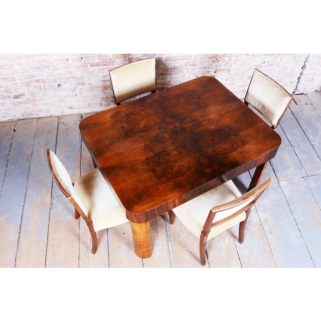 Czech Art Deco Extendable Table in Walnut, 1930s For Sale - Image 6 of 18