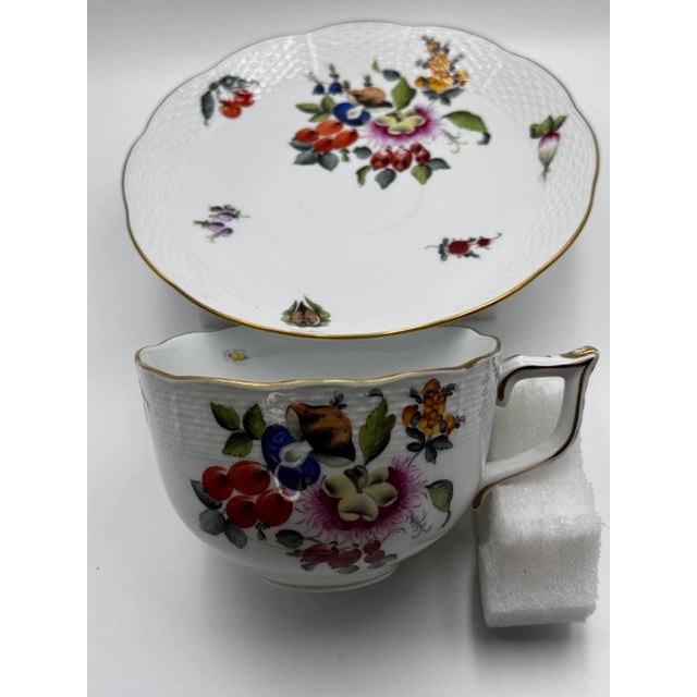 Herend Soup Cup & Saucer Set Fruits & Flowers (Bfr) # 700 by Herend For Sale - Image 9 of 10