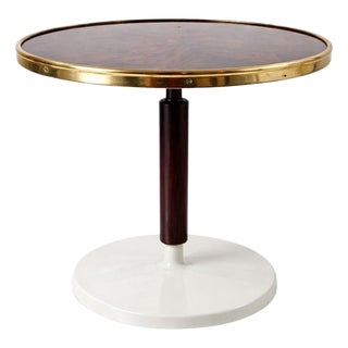 Italian Burl and Brass Yacht Side Table, 1950s For Sale