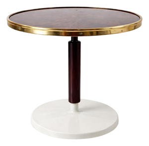 Italian Burl and Brass Yacht Side Table, 1950s