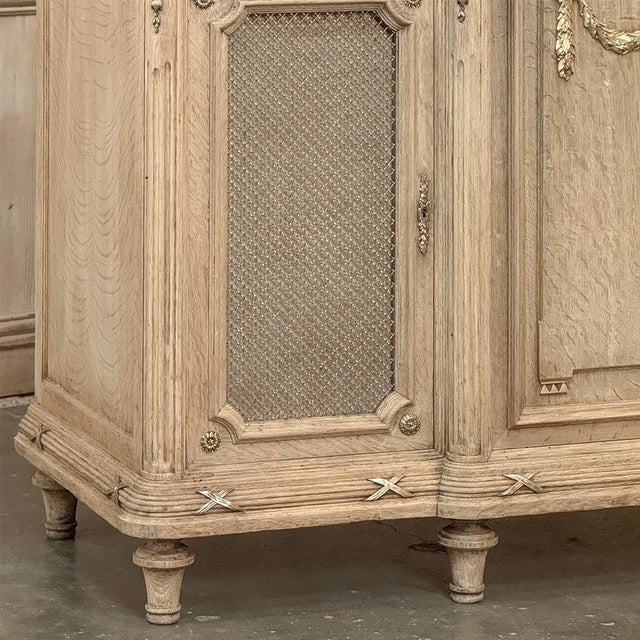 Ecru 19th Century Louis XVI Stripped Oak and Ormolu Marble Top Buffet For Sale - Image 8 of 18