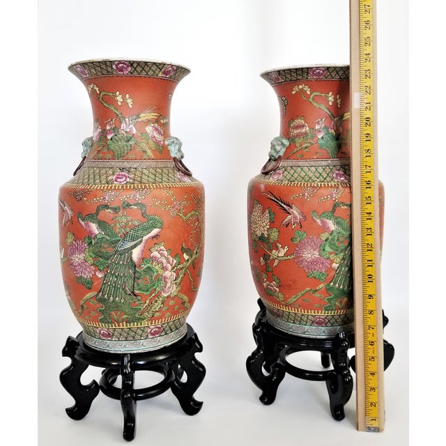 Extra Large Chinese Porcelain Vases a Pair Asian Oriental