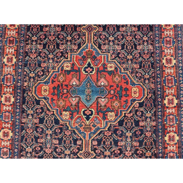 1900 - 1909 Antique Persian Senneh Rug With Unique Medallion and All-Over Design 3'6 X 4'10 For Sale - Image 5 of 12