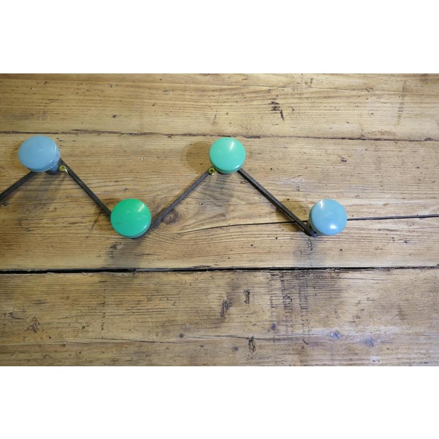 French Wall Coat Hook Rack, 1950s For Sale - Image 3 of 7