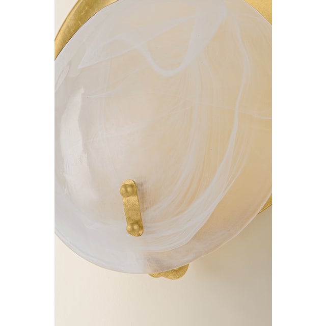 Glass Mitzi Shanette 10.75 in. 1 Light Wall Sconce in Vintage Gold Leaf Finish For Sale - Image 7 of 11
