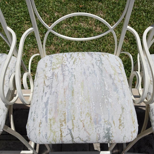 Set of 4 Vintage Coastal Palm Beach Regency Metal Barstools. For Sale In Miami - Image 6 of 18