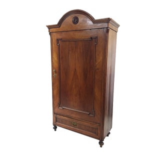 19th Century Art Deco Austrian Biedermeier Era Walnut Armoire For Sale
