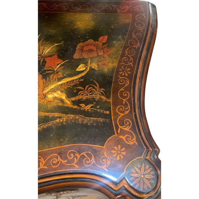 Chinoiserie Pair of English Chinoiserie Two-Drawer Nightstands. 20th Century. For Sale - Image 3 of 9