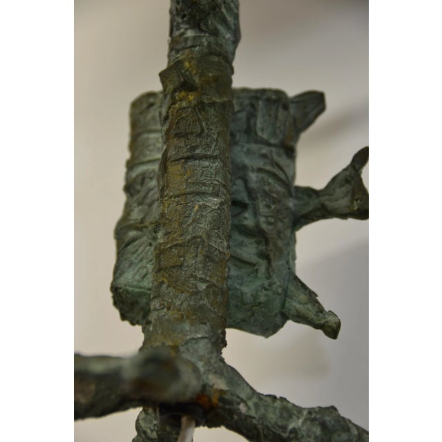 Mid-Century Modern Brutalist Bronze Table Lamp by Arnold d'Altri, 1950s For Sale - Image 3 of 8