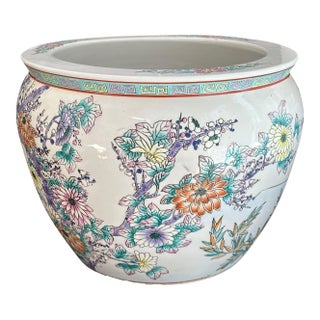 Mid 20th Century Chinese Export Fish Bowl / Jardiniere For Sale