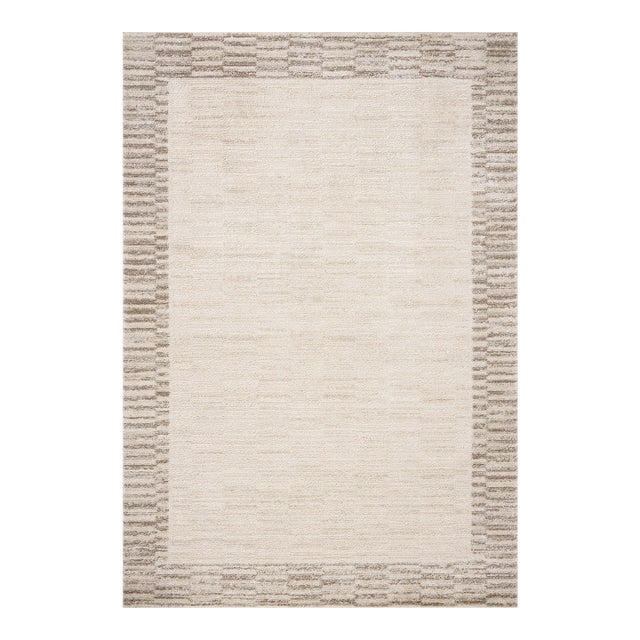 Chris Loves Julia x Loloi Calvin Ivory / Pebble 2'-7" x 7'-6" Runner Rug For Sale