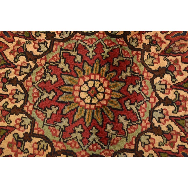 Tabriz Rug 10’2” X 12’6” Red Wool Vintage Traditional Hand-Knotted Carpet For Sale - Image 9 of 15