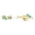 1970s Fish Jabot Pin Gold Brooch With Emeralds and Diamonds For Sale