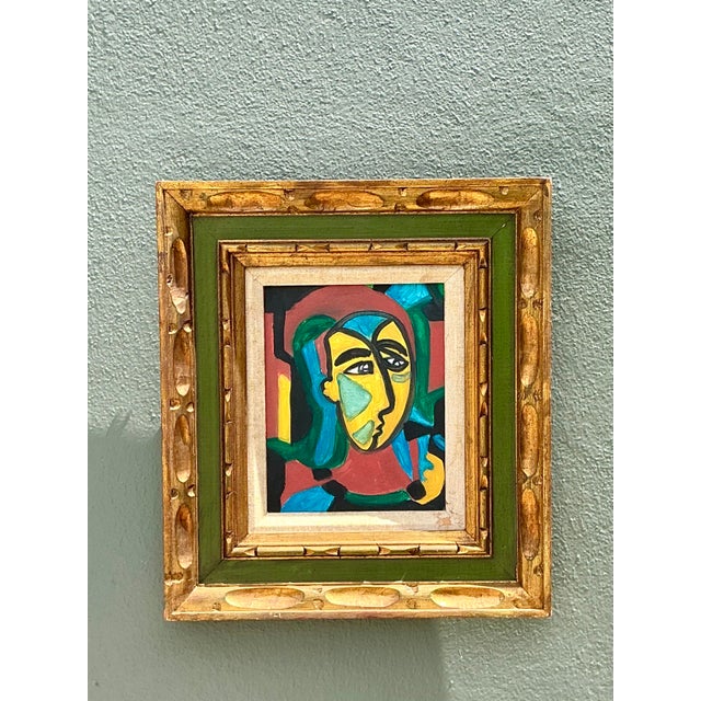 Vintage Original Figurative Oil on Canvas For Sale - Image 9 of 12