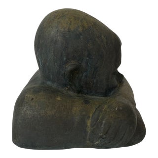 1970s Victor Salmones Bronze Child in Thought For Sale
