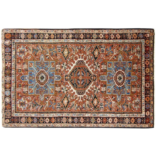 1920s Antique Persian Heriz Karaja Rug For Sale - Image 4 of 4