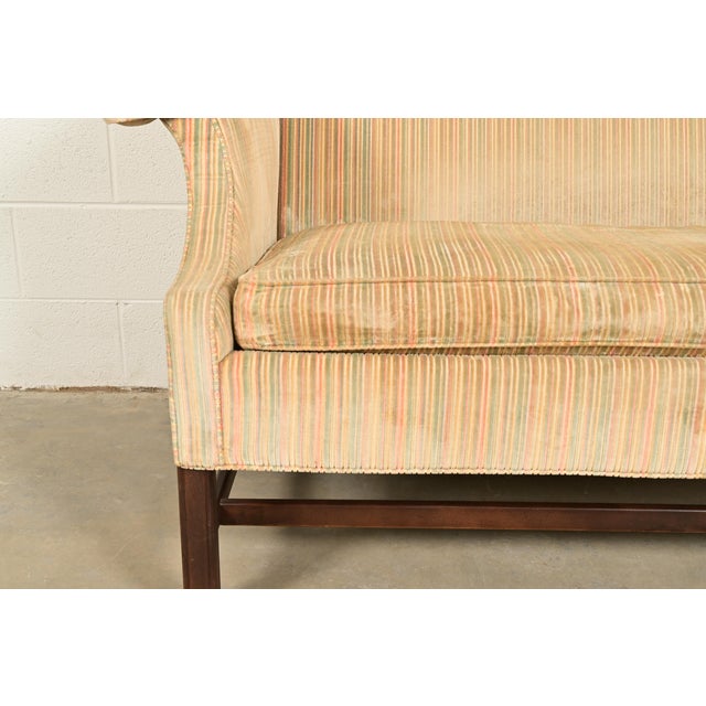 Wood Ethan Allen Chippendale Camelback Loveseat or Sofa For Sale - Image 7 of 12