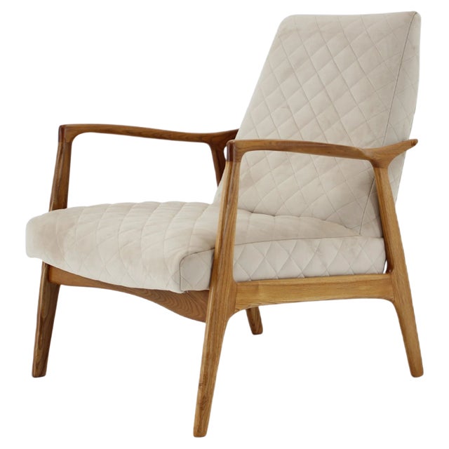 Organic Oak Armchair, Czechoslovakia, 1970s For Sale