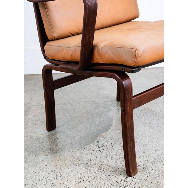 Mid 20th Century Danish Modern Lounge Chair Armchair Brown Leather G Mobel MCM Sweden For Sale - Image 10 of 12