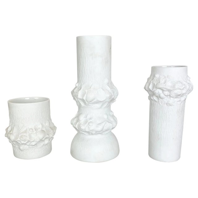 German Op Art Biscuit Porcelain Vases from AK Kaiser, 1970s, Set of 3 For Sale - Image 18 of 18