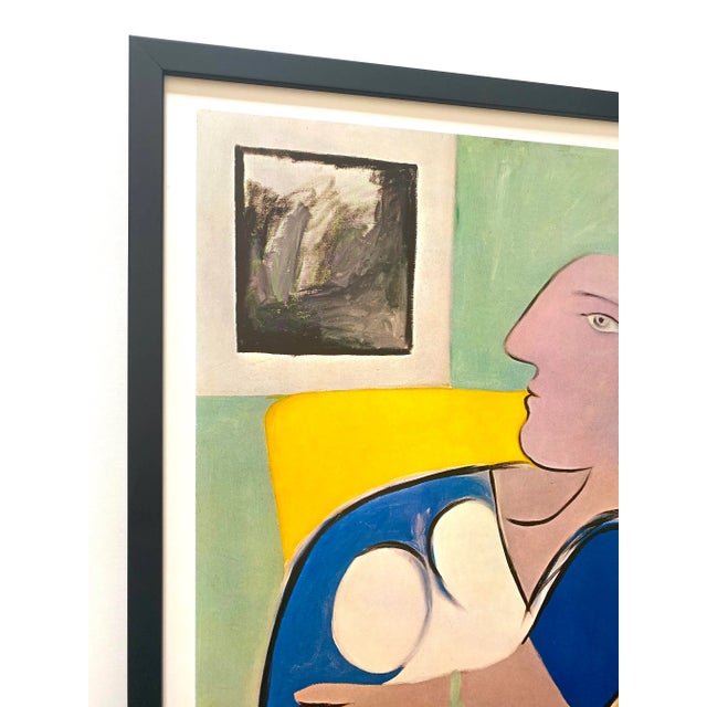 Pablo Picasso Pablo Picasso Vintage 1971 Pace Editions Lithograph Print Framed Fine Art Exhibition Poster " Femme Au Fauteuil Jaune " 1932 For Sale - Image 4 of 13