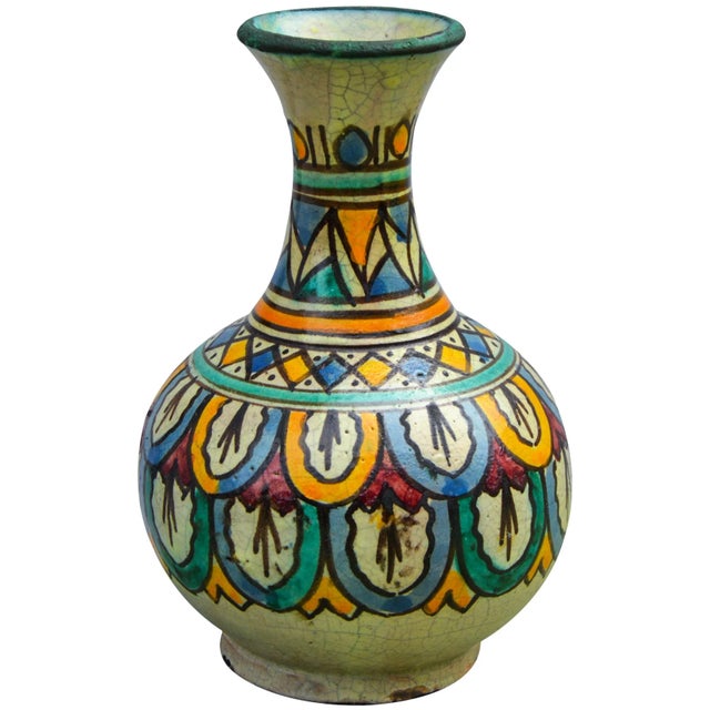 Antique Moroccan Ceramic Vase For Sale - Image 4 of 8