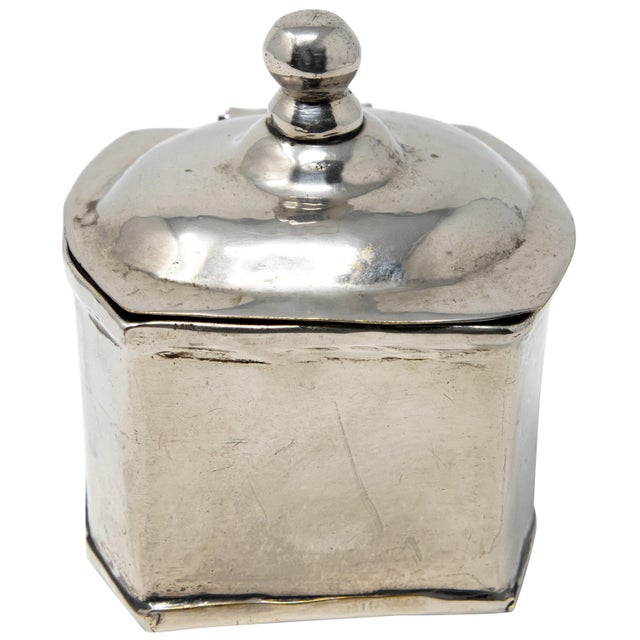Vintage Sterling Silver Handcrafted Tea Caddy For Sale - Image 11 of 11