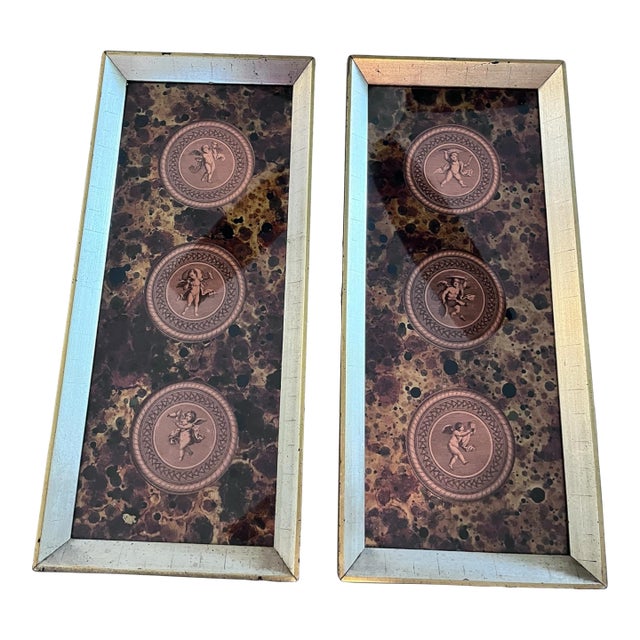 Vintage Neoclassical Cherub Wall Plaques – Pair For Sale