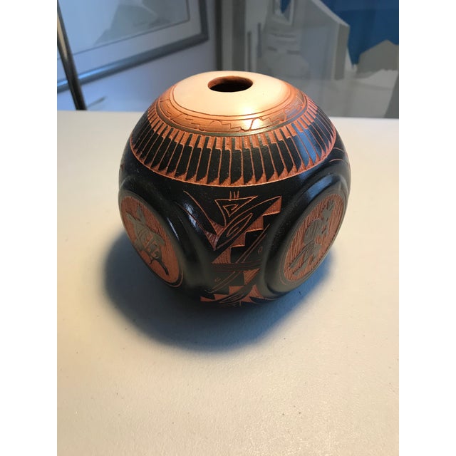Original Signed Kokopelli Navajo Style Vase by Native American Artist