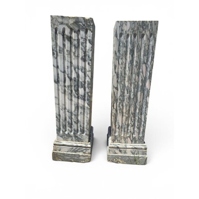 Italian Marble Pedestals, 1920s, Set of 2 For Sale - Image 4 of 9
