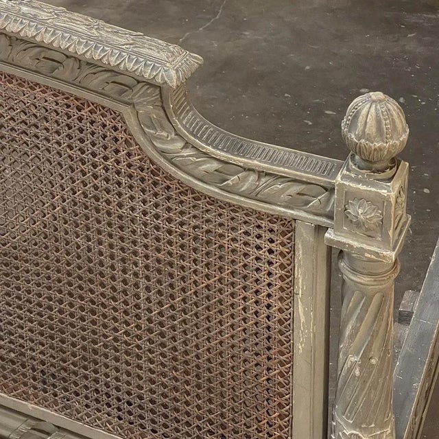 Taupe 19th Century French Louis XVI Painted Bed With Caning For Sale - Image 8 of 13