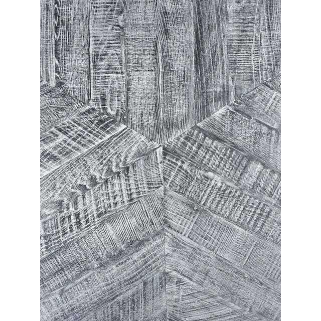 2020s Round Pedestal Black Parquet Dining Table For Sale - Image 5 of 5