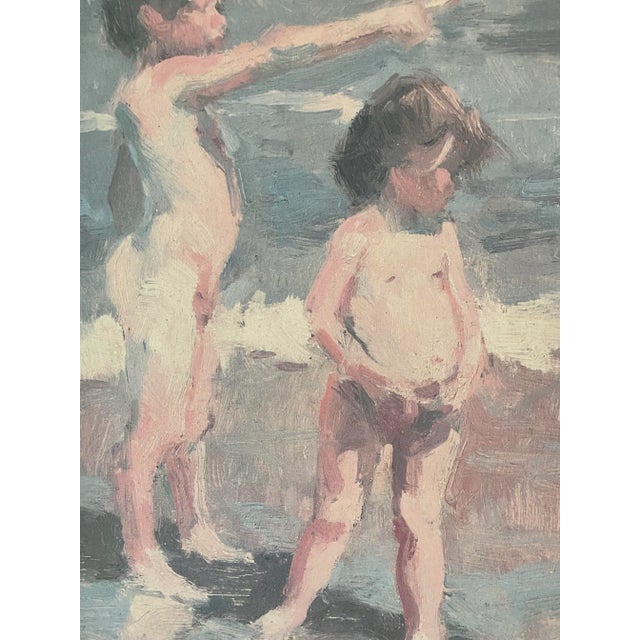 Late 20th Century Late 20th Century Painting of Children at the Beach by Dan McCaw For Sale - Image 5 of 12