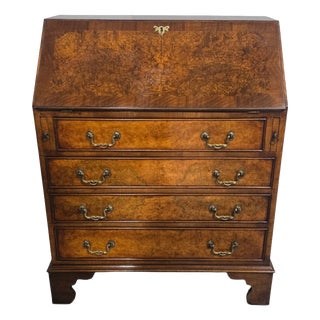 Queen Anne Burr Walnut Bureau, 1920 For Sale