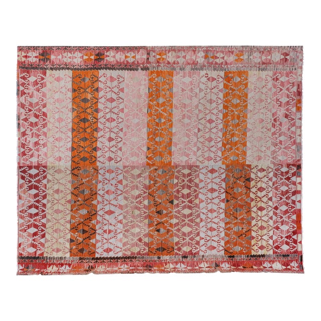 1960s Oversized Pastel Turkish Kilim Rug 10'1'' X 12'2'' For Sale