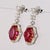 Certified 9.47 Carat Burma Ruby & Diamond Milgrain Chandelier Drop Earrings, A Pair For Sale - Image 4 of 9