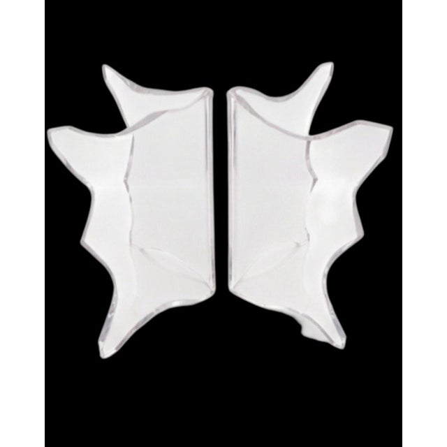 Charles Hollis Jones Vintage Large Charles Hollis Jones Style Mid Century Modern Iceberg Massive Lucite Dining/Desk Table Bases- A Pair For Sale - Image 4 of 9