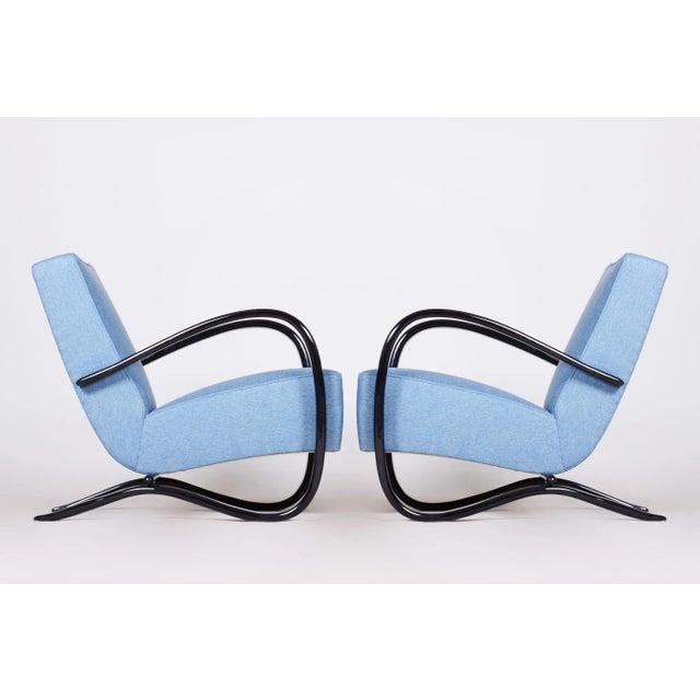 Art Deco Czechoslovakian Beech Armchairs by Jindřich Halabala, Set of 2 For Sale - Image 9 of 18