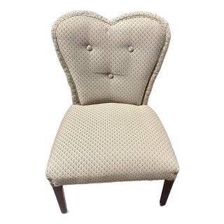 Mid 20th Century Upholstery Heart-Back Accent Chair For Sale